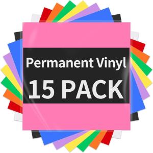 imageBlack Permanent Vinyl  15 Sheets Glossy Black Adhesive Vinyl 12quotx118quot Black Permanent Adhesive Sheets for Home Decor Car Decal Glossy ampamp Waterproof Paper for All Cutting Machine15 Multicolor