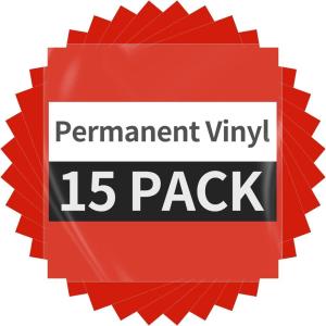 imageBlack Permanent Vinyl  15 Sheets Glossy Black Adhesive Vinyl 12quotx118quot Black Permanent Adhesive Sheets for Home Decor Car Decal Glossy ampamp Waterproof Paper for All Cutting MachineGlossy Red