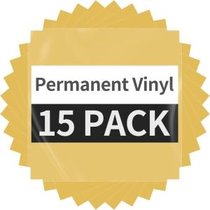imageBlack Permanent Vinyl  15 Sheets Glossy Black Adhesive Vinyl 12quotx118quot Black Permanent Adhesive Sheets for Home Decor Car Decal Glossy ampamp Waterproof Paper for All Cutting MachineGlossy Gold