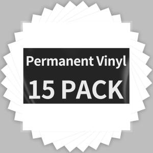 imageBlack Permanent Vinyl  15 Sheets Glossy Black Adhesive Vinyl 12quotx118quot Black Permanent Adhesive Sheets for Home Decor Car Decal Glossy ampamp Waterproof Paper for All Cutting MachineGlossy White