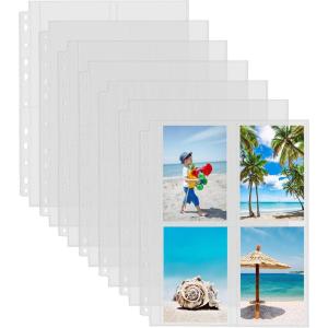 imageSooez 30 Pack 4x6 Photo Sleeves for 3 Ring Binder 180 Pictures Heavy Duty Plastic Album Refill Pages Clear Archival Sheets 85x1135x5