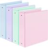 image4 Pack Extra Durable 3 Ring Binders 1 Inch Sooez 1 Three Ring Binder EcoFriendly ampamp PVC Free Customizable Clear View Cover for Letter Size 85 x 11 Paper Pastel School Office Supplies for GirlPastel