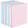 image4 Pack Extra Durable 3 Ring Binders 1 Inch Sooez 1 Three Ring Binder EcoFriendly ampamp PVC Free Customizable Clear View Cover for Letter Size 85 x 11 Paper Pastel School Office Supplies for GirlPastel