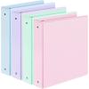 image4 Pack Extra Durable 3 Ring Binders 1 Inch Sooez 1 Three Ring Binder EcoFriendly ampamp PVC Free Customizable Clear View Cover for Letter Size 85 x 11 Paper Pastel School Office Supplies for GirlPastel