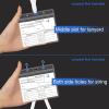 image6 Pack Clear Card Protector 43 Inch Horizontal Card Sleeve Sooez Plastic Card Holder with 3 Lanyard Slots 1 Resealable Zip Durable ampamp Waterproof ID Card Pouch Name Tag Badge Holder