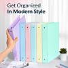 image6 Pack Extra Durable 3 Ring Binders 1 inch Sooez 1 Three Round Ring Binders with Pockets Cute Customizable Clear View Cover for 85 x 11 Letter Size Papers Pastel School Office Supplies for GirlPastel