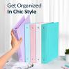 image6 Pack Extra Durable 3 Ring Binders 1 inch Sooez 1 Three Round Ring Binders with Pockets Cute Customizable Clear View Cover for 85 x 11 Letter Size Papers Pastel School Office Supplies for GirlChic
