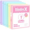 image6 Pack Extra Durable 3 Ring Binders 1 inch Sooez 1 Three Round Ring Binders with Pockets Cute Customizable Clear View Cover for 85 x 11 Letter Size Papers Pastel School Office Supplies for GirlPastel