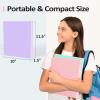 imageBinderX Extra Durable 3 Ring Binder Round Rings 1 Inch Binder Fits 175 Sheets of 85x11 Paper Customizable View Cover with Inside Pockets Cute 1quot Binders 1 Inch Binders 3 Ring PinkLight Blue