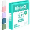 imageBinderX Extra Durable 3 Ring Binder Round Rings 1 Inch Binder Fits 175 Sheets of 85x11 Paper Customizable View Cover with Inside Pockets Cute 1quot Binders 1 Inch Binders 3 Ring PinkAqua Blue