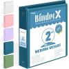 imageBinderX Extra Durable 3 Ring Binder Round Rings 1 Inch Binder Fits 175 Sheets of 85x11 Paper Customizable View Cover with Inside Pockets Cute 1quot Binders 1 Inch Binders 3 Ring PinkNavy Blue