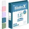 imageBinderX Extra Durable 3 Ring Binder Round Rings 1 Inch Binder Fits 175 Sheets of 85x11 Paper Customizable View Cover with Inside Pockets Cute 1quot Binders 1 Inch Binders 3 Ring PinkNavy Blue