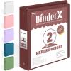 imageBinderX Extra Durable 3 Ring Binder Round Rings 1 Inch Binder Fits 175 Sheets of 85x11 Paper Customizable View Cover with Inside Pockets Cute 1quot Binders 1 Inch Binders 3 Ring PinkBurgundy Red