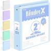 imageBinderX Extra Durable 3 Ring Binder Round Rings 1 Inch Binder Fits 175 Sheets of 85x11 Paper Customizable View Cover with Inside Pockets Cute 1quot Binders 1 Inch Binders 3 Ring PinkLight Blue