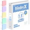 imageBinderX Extra Durable 3 Ring Binder Round Rings 1 Inch Binder Fits 175 Sheets of 85x11 Paper Customizable View Cover with Inside Pockets Cute 1quot Binders 1 Inch Binders 3 Ring PinkWhite