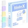 imageBinderX Extra Durable 3 Ring Binder Round Rings 1 Inch Binder Fits 175 Sheets of 85x11 Paper Customizable View Cover with Inside Pockets Cute 1quot Binders 1 Inch Binders 3 Ring PinkLight Blue