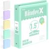 imageBinderX Extra Durable 3 Ring Binder Round Rings 1 Inch Binder Fits 175 Sheets of 85x11 Paper Customizable View Cover with Inside Pockets Cute 1quot Binders 1 Inch Binders 3 Ring PinkLight Green