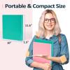 imageBinderX Extra Durable 3 Ring Binder Round Rings 1 Inch Binder Fits 175 Sheets of 85x11 Paper Customizable View Cover with Inside Pockets Cute 1quot Binders 1 Inch Binders 3 Ring PinkAqua Blue