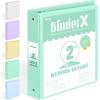 imageBinderX Extra Durable 3 Ring Binder Round Rings 1 Inch Binder Fits 175 Sheets of 85x11 Paper Customizable View Cover with Inside Pockets Cute 1quot Binders 1 Inch Binders 3 Ring PinkLight Green