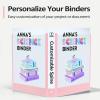 imageBinderX Extra Durable 3 Ring Binder Round Rings 1 Inch Binder Fits 175 Sheets of 85x11 Paper Customizable View Cover with Inside Pockets Cute 1quot Binders 1 Inch Binders 3 Ring PinkLight Blue