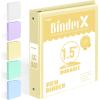 imageBinderX Extra Durable 3 Ring Binder Round Rings 1 Inch Binder Fits 175 Sheets of 85x11 Paper Customizable View Cover with Inside Pockets Cute 1quot Binders 1 Inch Binders 3 Ring PinkYellow