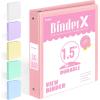 imageBinderX Extra Durable 3 Ring Binder Round Rings 1 Inch Binder Fits 175 Sheets of 85x11 Paper Customizable View Cover with Inside Pockets Cute 1quot Binders 1 Inch Binders 3 Ring PinkPink