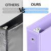 imageBinderX Extra Durable 3 Ring Binder Round Rings 1 Inch Binder Fits 175 Sheets of 85x11 Paper Customizable View Cover with Inside Pockets Cute 1quot Binders 1 Inch Binders 3 Ring PinkLavender Purple