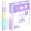 imageBinderX Extra Durable 3 Ring Binder Round Rings 1 Inch Binder Fits 175 Sheets of 85x11 Paper Customizable View Cover with Inside Pockets Cute 1quot Binders 1 Inch Binders 3 Ring PinkLavender Purple