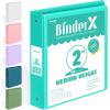 imageBinderX Extra Durable 3 Ring Binder Round Rings 1 Inch Binder Fits 175 Sheets of 85x11 Paper Customizable View Cover with Inside Pockets Cute 1quot Binders 1 Inch Binders 3 Ring PinkAqua Blue