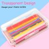 imageSooez 1 Pack Clear Pencil Box Plastic Hard Pencil Case with Stickers Large Crayon Box with Snaptight Lid Stackable Storage Box Art Craft Marker Organizer Box for Kids Boys Back to School YellowTurquoise