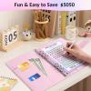 imageSooez 100 Envelopes Money Saving Challenge A5 Savings Challenge Book to Save 5050 Money Saving Binder with Reusable Tracker Save Challenge Book Challenge Kit with Cash Envelope Pink