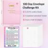 imageSooez 100 Envelopes Money Saving Challenge A5 Savings Challenge Book to Save 5050 Money Saving Binder with Reusable Tracker Save Challenge Book Challenge Kit with Cash Envelope Pink