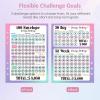 imageSooez 100 Envelopes Money Saving Challenge Savings Challenges Book with Envelopes ampamp Challenge Tracker Motivational Process to Save 5050 Money Saving Binder 100 Pocket PreNumbered PurpleBlack and Pink