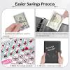 imageSooez 100 Envelopes Money Saving Challenge Savings Challenges Book with Envelopes ampamp Challenge Tracker Motivational Process to Save 5050 Money Saving Binder 100 Pocket PreNumbered PurpleBlack