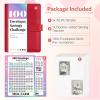 imageSooez 100 Envelopes Money Saving Challenge Savings Challenges Book with Envelopes ampamp Challenge Tracker Motivational Process to Save 5050 Money Saving Binder 100 Pocket PreNumbered PurplePoinsettia