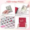 imageSooez 100 Envelopes Money Saving Challenge Savings Challenges Book with Envelopes ampamp Challenge Tracker Motivational Process to Save 5050 Money Saving Binder 100 Pocket PreNumbered PurplePoinsettia