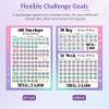 imageSooez 100 Envelopes Money Saving Challenge Savings Challenges Book with Envelopes ampamp Challenge Tracker Motivational Process to Save 5050 Money Saving Binder 100 Pocket PreNumbered PurpleHot Pink