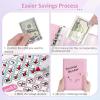 imageSooez 100 Envelopes Money Saving Challenge Savings Challenges Book with Envelopes ampamp Challenge Tracker Motivational Process to Save 5050 Money Saving Binder 100 Pocket PreNumbered PurpleBlack and Pink