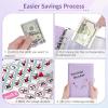 imageSooez 100 Envelopes Money Saving Challenge Savings Challenges Book with Envelopes ampamp Challenge Tracker Motivational Process to Save 5050 Money Saving Binder 100 Pocket PreNumbered PurplePurple