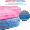 imageSooez 3 Pack Pencil Case Large Hard Pencil Box Bulk Clear Crayon Box Marker Pen Organizer Plastic Storage Container with Snap Lid Stackable Art Craft Organizer Back to School SuppliesBlue  Yellow  Pink