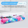 imageSooez 3 Pack Pencil Case Large Hard Pencil Box Bulk Clear Crayon Box Marker Pen Organizer Plastic Storage Container with Snap Lid Stackable Art Craft Organizer Back to School SuppliesClear