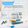 imageSooez 3 Pack Pencil Case Large Hard Pencil Box Bulk Clear Crayon Box Marker Pen Organizer Plastic Storage Container with Snap Lid Stackable Art Craft Organizer Back to School SuppliesClear