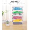 imageSooez 6 Pack Extra Large Pencil Box Plastic Pencil Case Crayon Box Bulk Clear Marker Organizer Plastic Containers with Lid Stackable Storage Boxes for Craft Pen Art Back to School Supplies PinkBlack