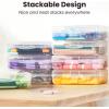 imageSooez 6 Pack Pencil BoxHard Pencil Boxes for School Supplies Bulk Large Plastic Pencil Case with Lid Clear Pencil Container Stackable School Crayon Boxes Bulk for KidsDark Gray