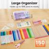 imageSooez 6 Pack Pencil BoxHard Pencil Boxes for School Supplies Bulk Large Plastic Pencil Case with Lid Clear Pencil Container Stackable School Crayon Boxes Bulk for KidsClear