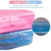 imageSooez 6 Pack Pencil BoxHard Pencil Boxes for School Supplies Bulk Large Plastic Pencil Case with Lid Clear Pencil Container Stackable School Crayon Boxes Bulk for KidsColored