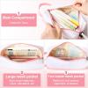 imageSooez Big Capacity Pencil Case Cute TwoTone Pencil Pouch Aesthetic Large Capacity Pen Bag with 4 Compartments Soft Pencil Case Organizer with Zipper ampamp Handle Pencil Holder Pouch for Teen GirlsBlue