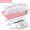 imageSooez Big Capacity Pencil Case Cute TwoTone Pencil Pouch Aesthetic Large Capacity Pen Bag with 4 Compartments Soft Pencil Case Organizer with Zipper ampamp Handle Pencil Holder Pouch for Teen GirlsGreen