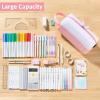 imageSooez Big Capacity Pencil Case Cute TwoTone Pencil Pouch Aesthetic Large Capacity Pen Bag with 4 Compartments Soft Pencil Case Organizer with Zipper ampamp Handle Pencil Holder Pouch for Teen GirlsGreen