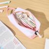 imageSooez Big Capacity Pencil Case Cute TwoTone Pencil Pouch Aesthetic Large Capacity Pen Bag with 4 Compartments Soft Pencil Case Organizer with Zipper ampamp Handle Pencil Holder Pouch for Teen GirlsGreen